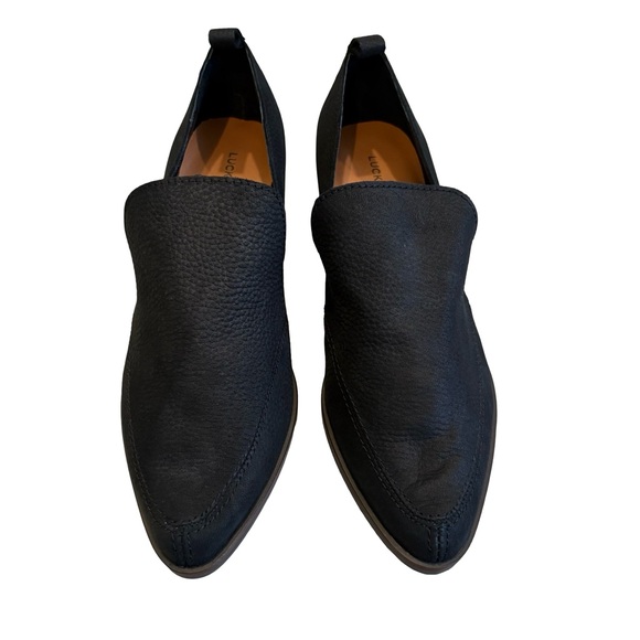 Lucky Brand Mahzan Slip On Loafer Black Nubuck Leather, Sz 6.5 - Picture 2 of 15